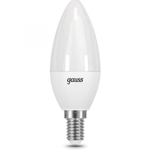 Лампа Gauss Black 6.5Вт цок.:E14 свеча 220B 3000K св.свеч.бел.теп. C37 светодиодная