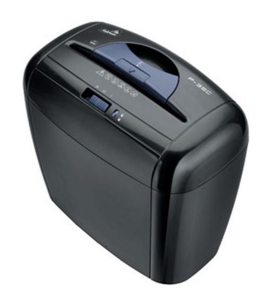 Шредер Fellowes PowerShred P-35C (CRC-3213601) (секр.P-4)/фрагменты/5лист./12лтр./Уничт:скрепки, скобы, пл.карты